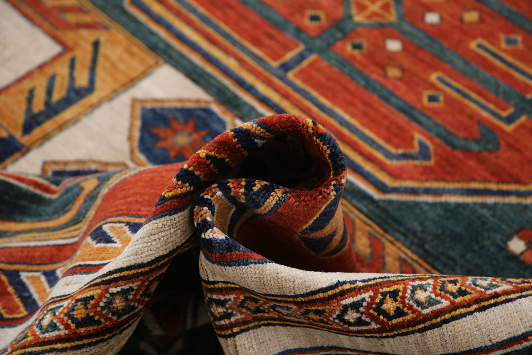 Hand Knotted Nomadic Caucasian Humna Wool Rug 8' 3" x 9' 9" - No. AT55116