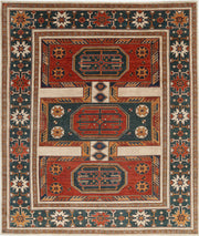 Hand Knotted Nomadic Caucasian Humna Wool Rug 8' 3" x 9' 9" - No. AT55116