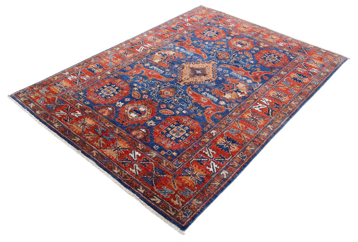Hand Knotted Nomadic Caucasian Humna Wool Rug 4' 11" x 6' 9" - No. AT44552