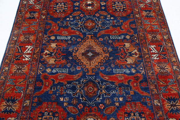 Hand Knotted Nomadic Caucasian Humna Wool Rug 4' 11" x 6' 9" - No. AT44552