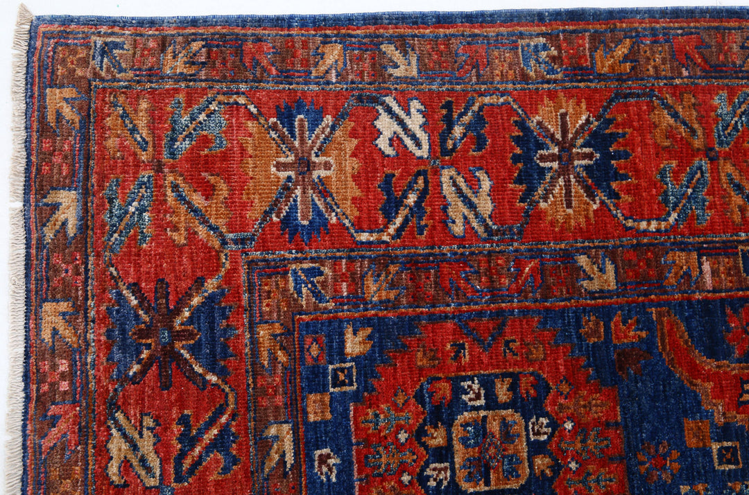 Hand Knotted Nomadic Caucasian Humna Wool Rug 4' 11" x 6' 9" - No. AT44552
