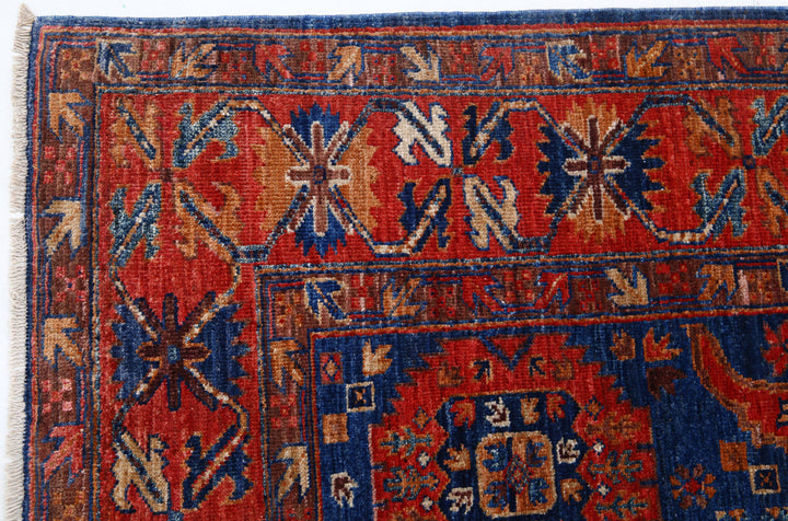 Hand Knotted Nomadic Caucasian Humna Wool Rug 4' 11" x 6' 9" - No. AT44552