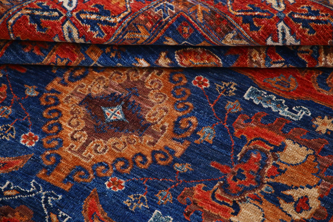 Hand Knotted Nomadic Caucasian Humna Wool Rug 4' 11" x 6' 9" - No. AT44552