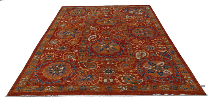 Hand Knotted Nomadic Caucasian Humna Wool Rug 6' 10" x 10' 4" - No. AT41303
