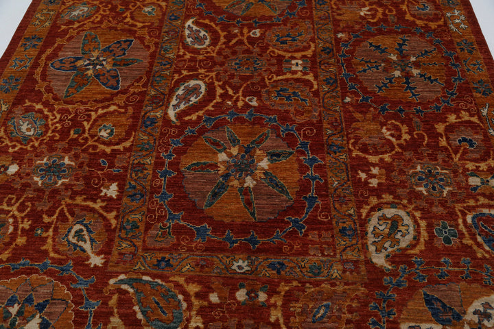 Hand Knotted Nomadic Caucasian Humna Wool Rug 6' 10" x 10' 4" - No. AT41303