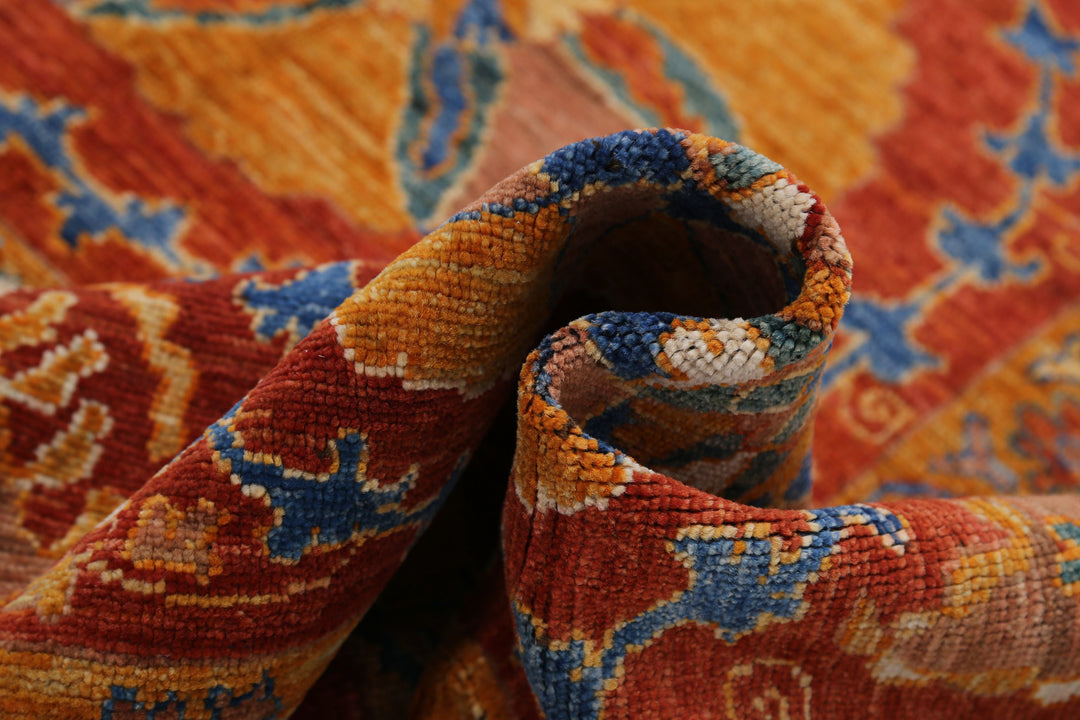 Hand Knotted Nomadic Caucasian Humna Wool Rug 6' 10" x 10' 4" - No. AT41303