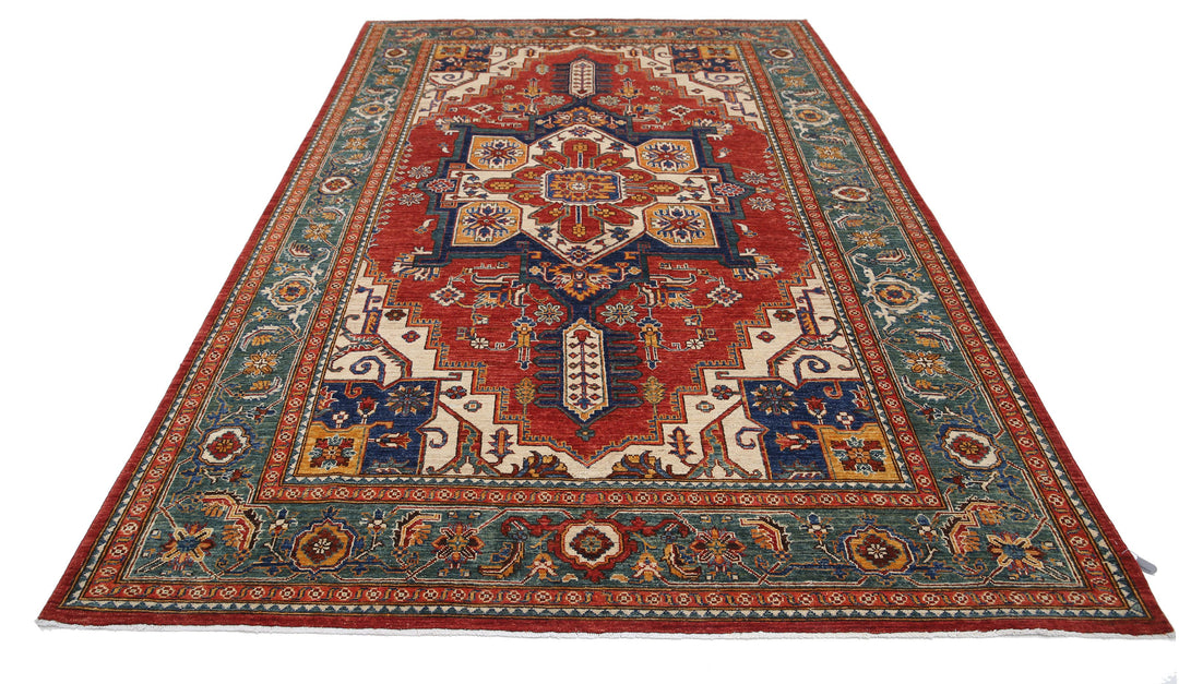 Hand Knotted Nomadic Caucasian Humna Wool Rug 6' 7" x 10' 6" - No. AT54384