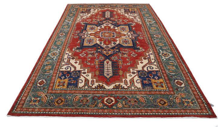 Hand Knotted Nomadic Caucasian Humna Wool Rug 6' 7" x 10' 6" - No. AT54384