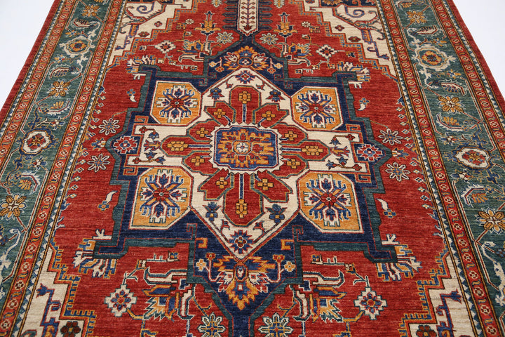 Hand Knotted Nomadic Caucasian Humna Wool Rug 6' 7" x 10' 6" - No. AT54384