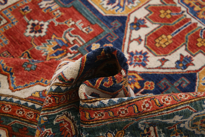 Hand Knotted Nomadic Caucasian Humna Wool Rug 6' 7" x 10' 6" - No. AT54384