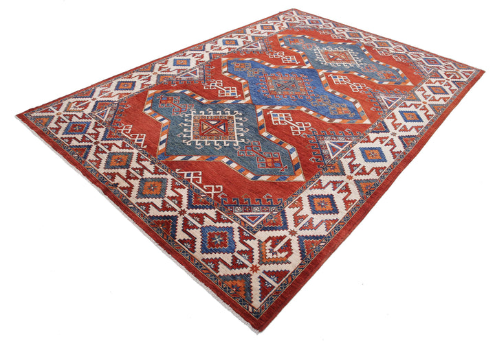 Hand Knotted Nomadic Caucasian Humna Wool Rug 7' 0" x 10' 2" - No. AT28629