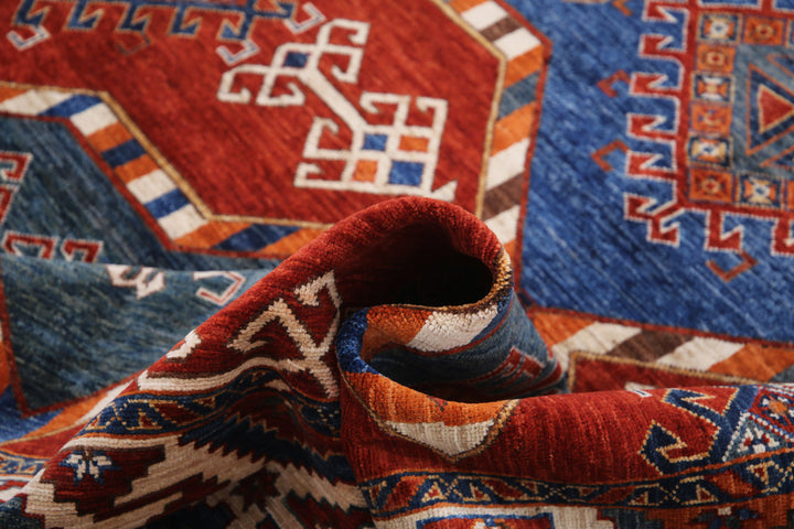 Hand Knotted Nomadic Caucasian Humna Wool Rug 7' 0" x 10' 2" - No. AT28629