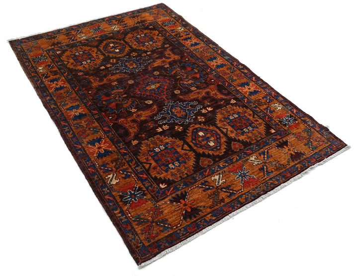 Hand Knotted Nomadic Caucasian Humna Wool Rug 3' 11" x 5' 11" - No. AT21850
