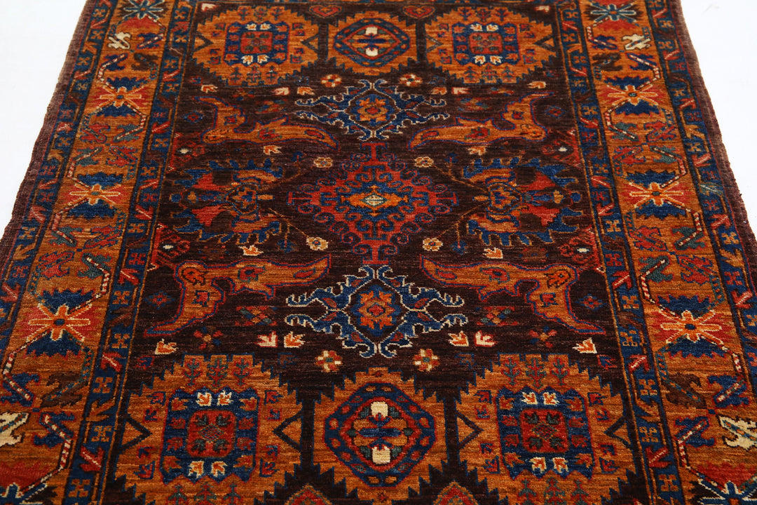 Hand Knotted Nomadic Caucasian Humna Wool Rug 3' 11" x 5' 11" - No. AT21850