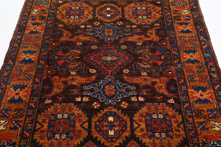 Hand Knotted Nomadic Caucasian Humna Wool Rug 3' 11" x 5' 11" - No. AT21850