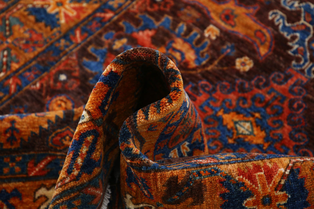 Hand Knotted Nomadic Caucasian Humna Wool Rug 3' 11" x 5' 11" - No. AT21850