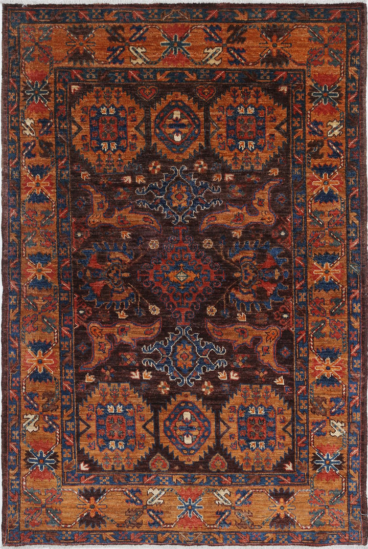 Hand Knotted Nomadic Caucasian Humna Wool Rug 3' 11" x 5' 11" - No. AT21850