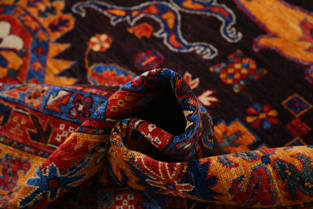 Hand Knotted Nomadic Caucasian Humna Wool Rug 8' 4" x 10' 2" - No. AT81042