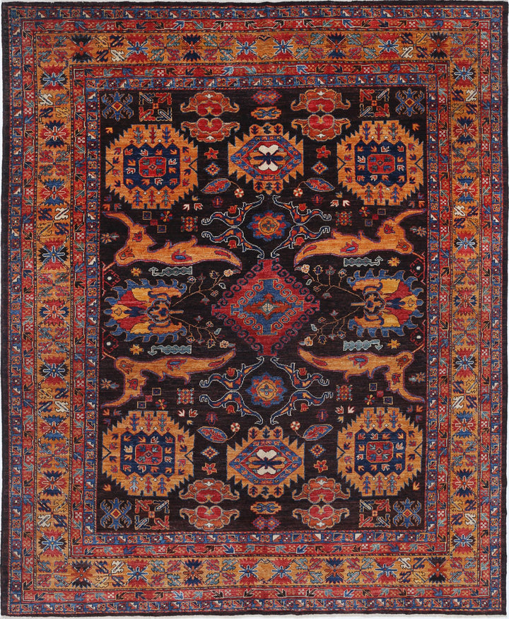 Hand Knotted Nomadic Caucasian Humna Wool Rug 8' 4" x 10' 2" - No. AT81042