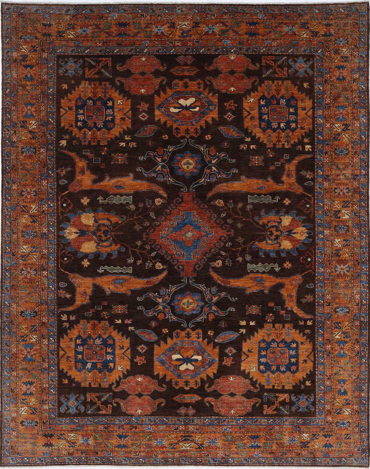 Hand Knotted Nomadic Caucasian Humna Wool Rug 9' 2" x 11' 7" - No. AT58998