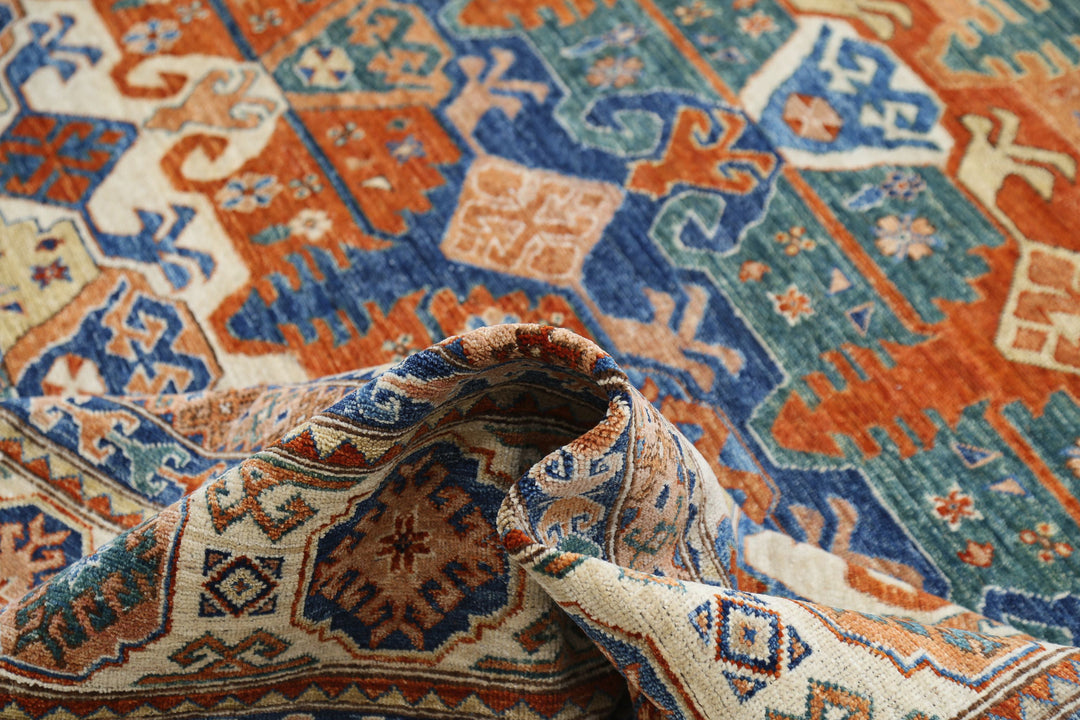 Hand Knotted Nomadic Caucasian Humna Wool Rug 14' 6" x 19' 2" - No. AT21626