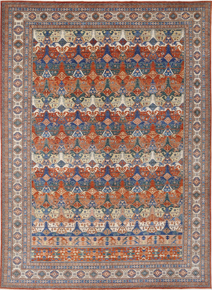 Hand Knotted Nomadic Caucasian Humna Wool Rug 14' 6" x 19' 2" - No. AT21626