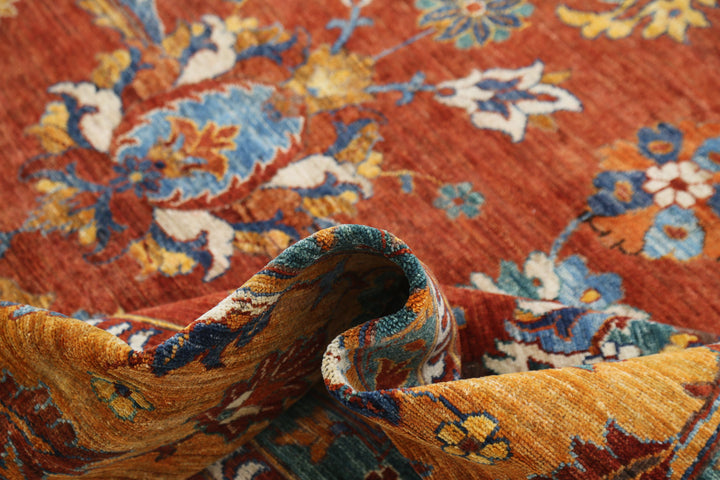 Hand Knotted Nomadic Caucasian Humna Wool Rug 9' 2" x 12' 0" - No. AT10593