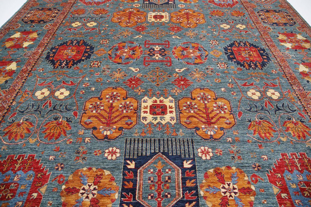 Hand Knotted Nomadic Caucasian Humna Wool Rug 12' 11" x 16' 2" - No. AT32418