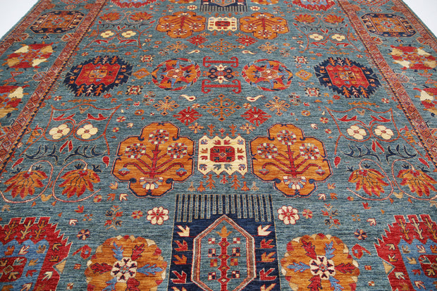 Hand Knotted Nomadic Caucasian Humna Wool Rug 12' 11" x 16' 2" - No. AT32418