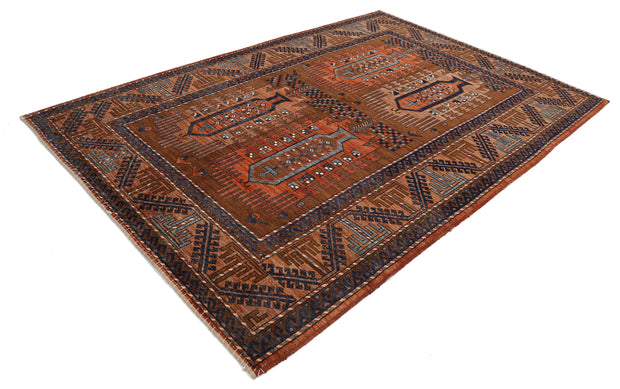 Hand Knotted Nomadic Caucasian Humna Wool Rug 6' 0" x 8' 9" - No. AT85297