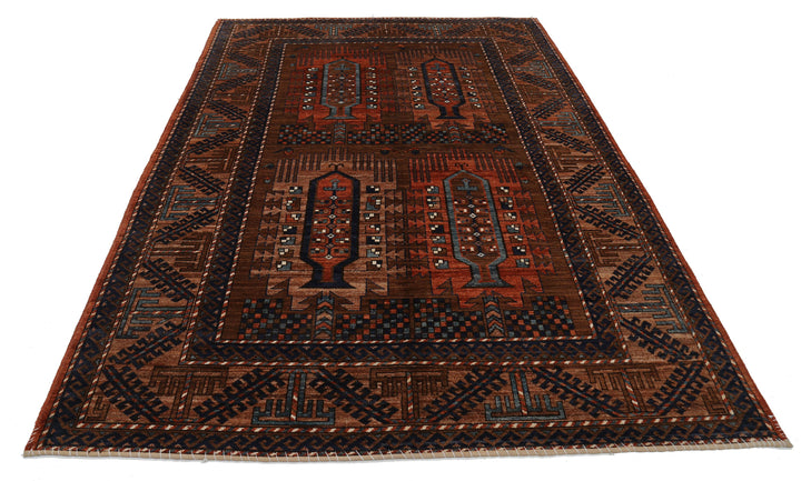 Hand Knotted Nomadic Caucasian Humna Wool Rug 6' 0" x 8' 9" - No. AT85297