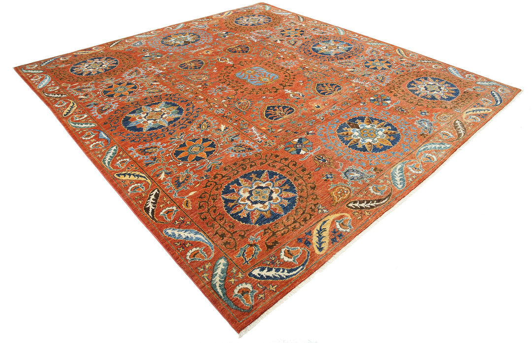 Hand Knotted Nomadic Caucasian Humna Wool Rug 9' 8" x 10' 4" - No. AT20713