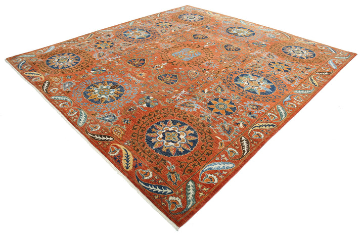 Hand Knotted Nomadic Caucasian Humna Wool Rug 9' 8" x 10' 4" - No. AT20713