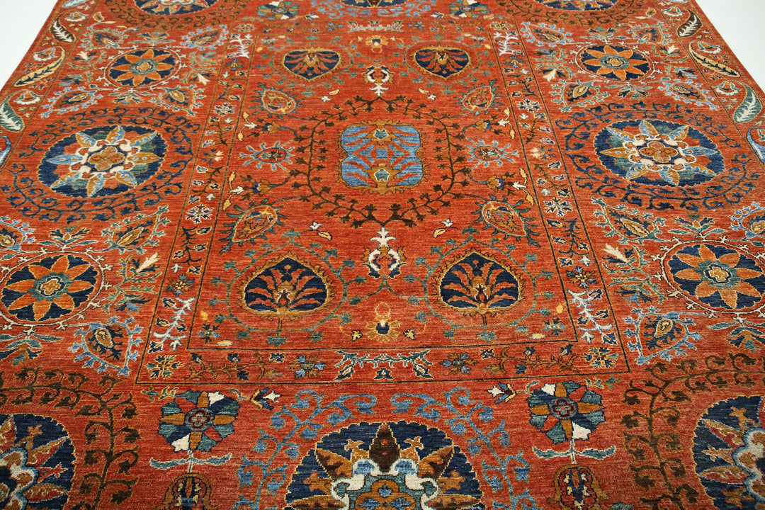 Hand Knotted Nomadic Caucasian Humna Wool Rug 9' 8" x 10' 4" - No. AT20713