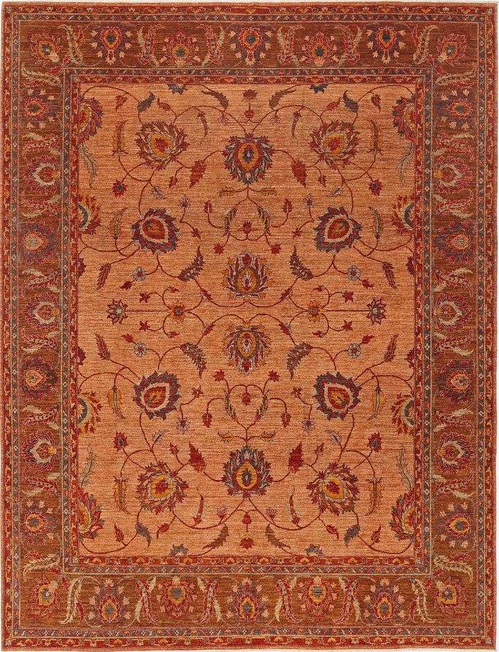 Hand Knotted Nomadic Caucasian Humna Wool Rug 10' 8" x 13' 10" - No. AT82416