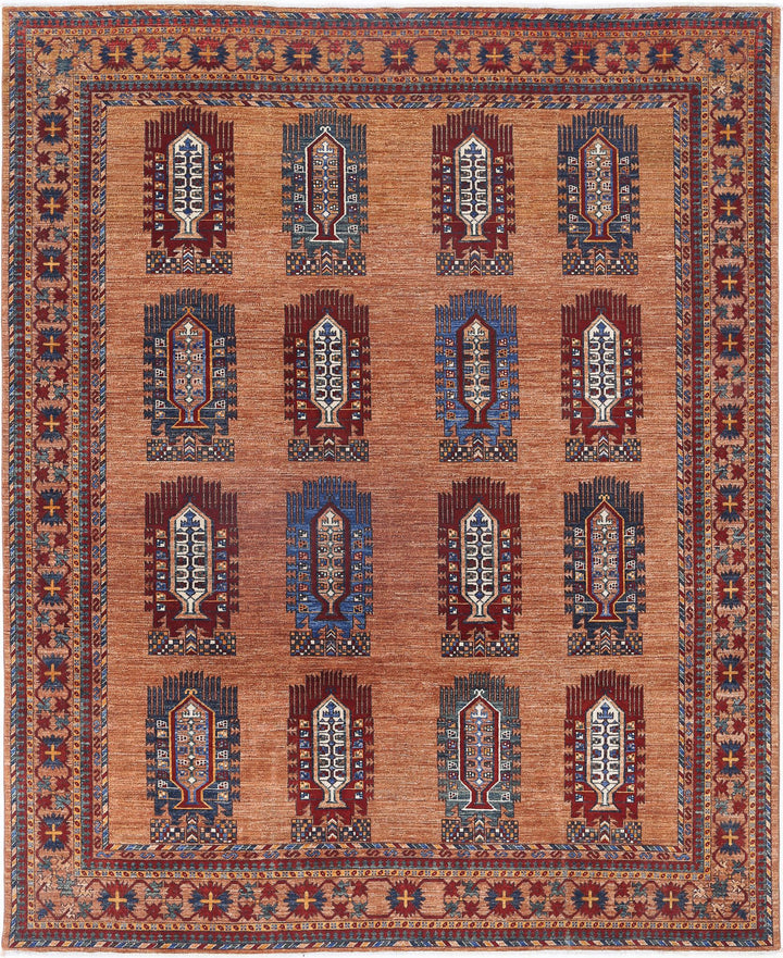 Hand Knotted Nomadic Caucasian Humna Wool Rug 8' 1" x 10' 0" - No. AT62576