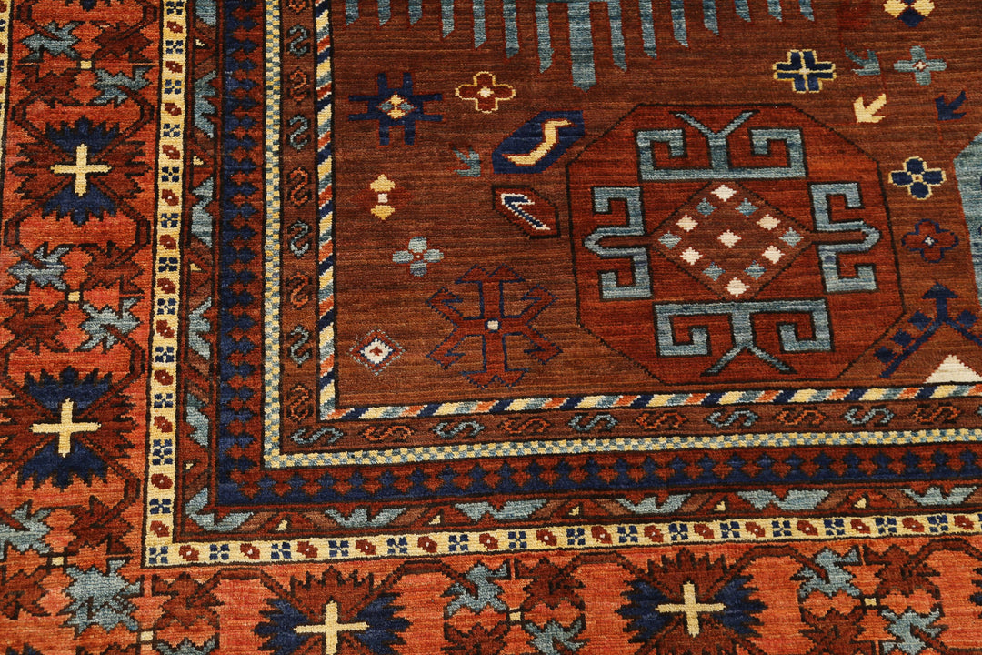 Hand Knotted Nomadic Caucasian Humna Wool Rug 8' 6" x 10' 4" - No. AT81614