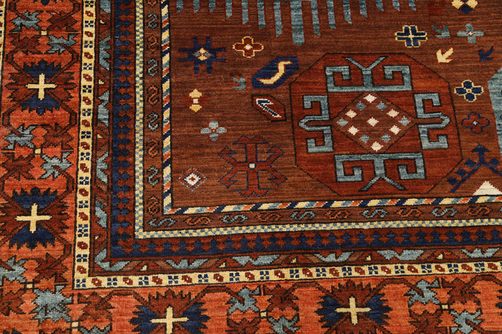 Hand Knotted Nomadic Caucasian Humna Wool Rug 8' 6" x 10' 4" - No. AT81614