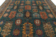 Hand Knotted Nomadic Caucasian Humna Wool Rug 11' 9" x 14' 7" - No. AT33348