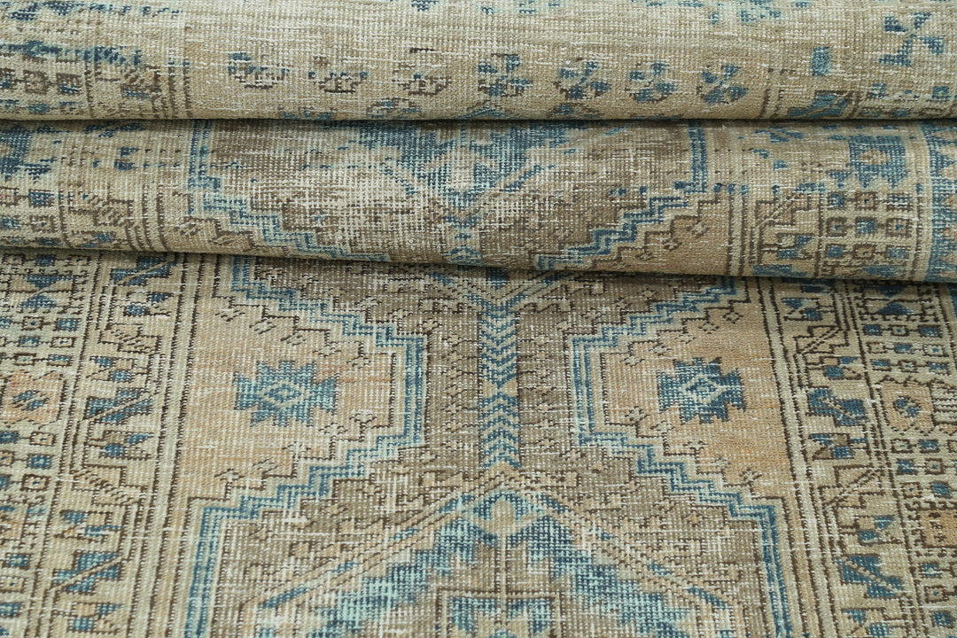 Hand Knotted Vintage Persian Heriz Wool Rug 3' 2" x 10' 6" - No. AT93159