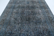 Hand Knotted Vintage Distressed Persian Kashan Wool Rug 7' 11" x 10' 10" - No. AT83481