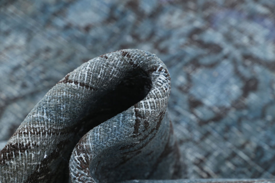 Hand Knotted Vintage Distressed Persian Kashan Wool Rug 7' 11" x 10' 10" - No. AT83481