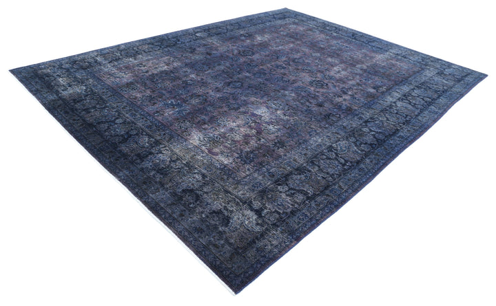 Hand Knotted Transitional Vintage Overdye Tabriz Wool Rug 9' 9" x 12' 10" - No. AT73058