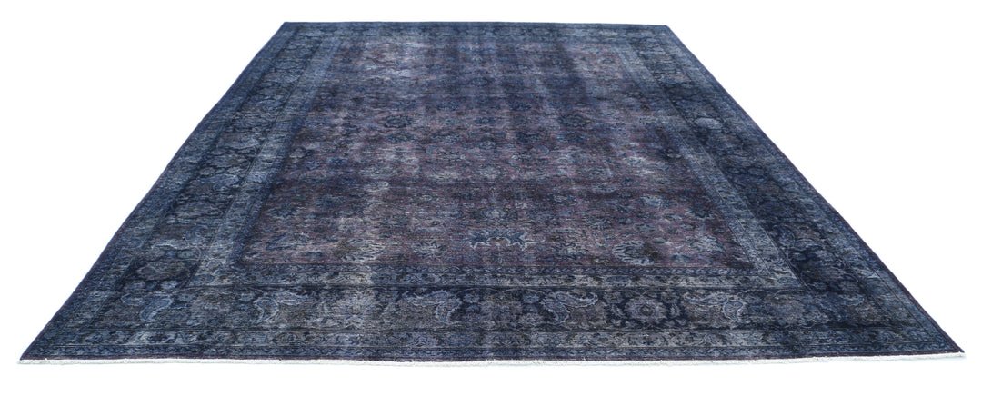 Hand Knotted Transitional Vintage Overdye Tabriz Wool Rug 9' 9" x 12' 10" - No. AT73058