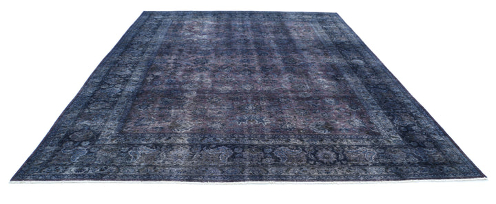 Hand Knotted Transitional Vintage Overdye Tabriz Wool Rug 9' 9" x 12' 10" - No. AT73058