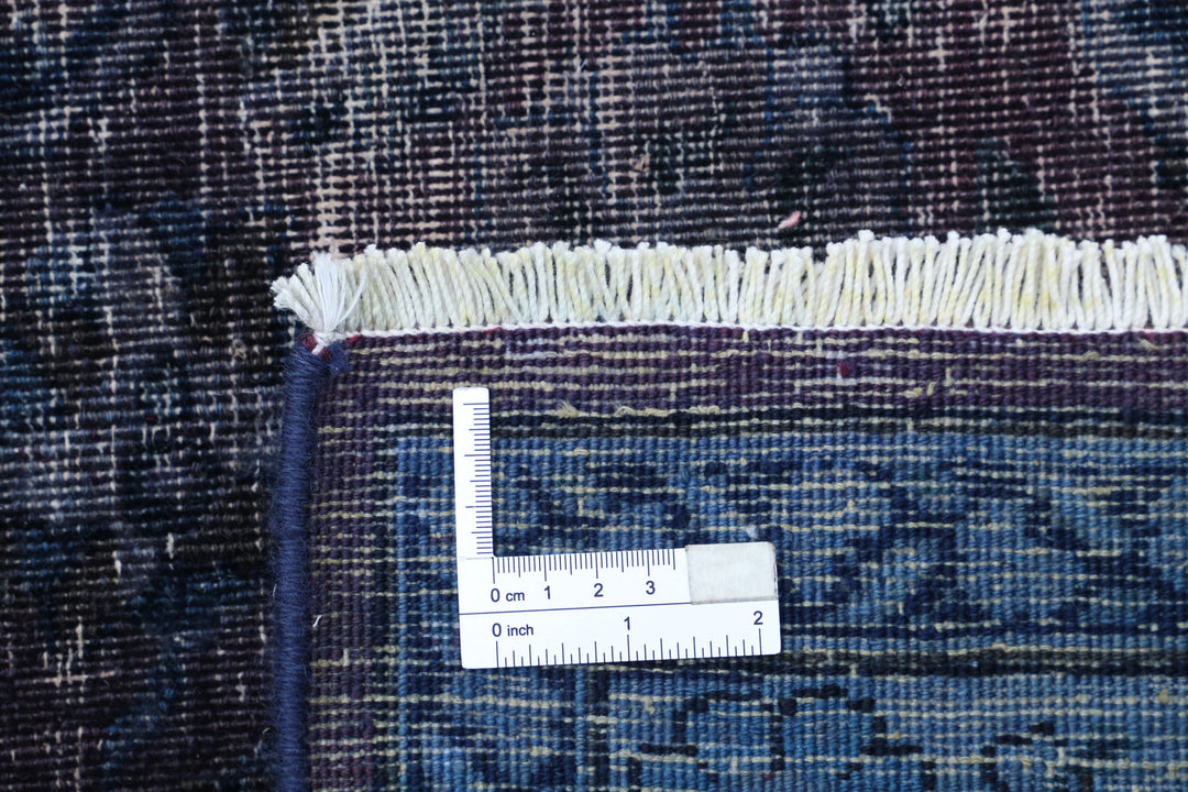 Hand Knotted Transitional Vintage Overdye Tabriz Wool Rug 9' 9" x 12' 10" - No. AT73058