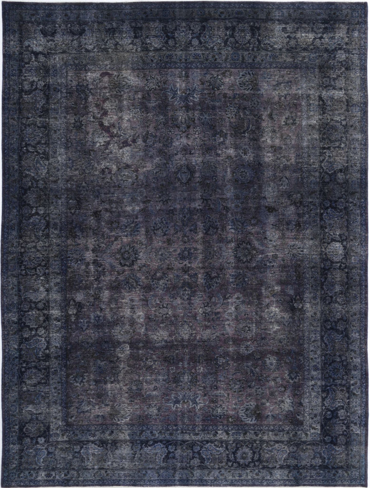Hand Knotted Transitional Vintage Overdye Tabriz Wool Rug 9' 9" x 12' 10" - No. AT73058
