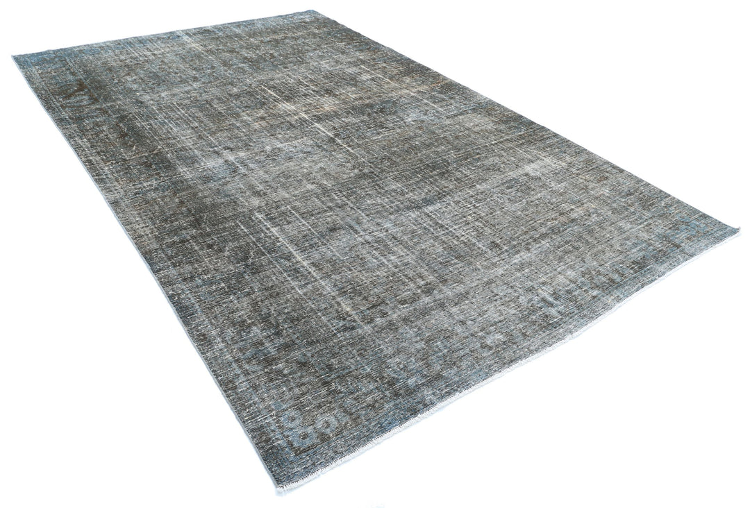 Hand Knotted Vintage Distressed Persian Kashan Wool Rug 7' 3" x 11' 2" - No. AT78922