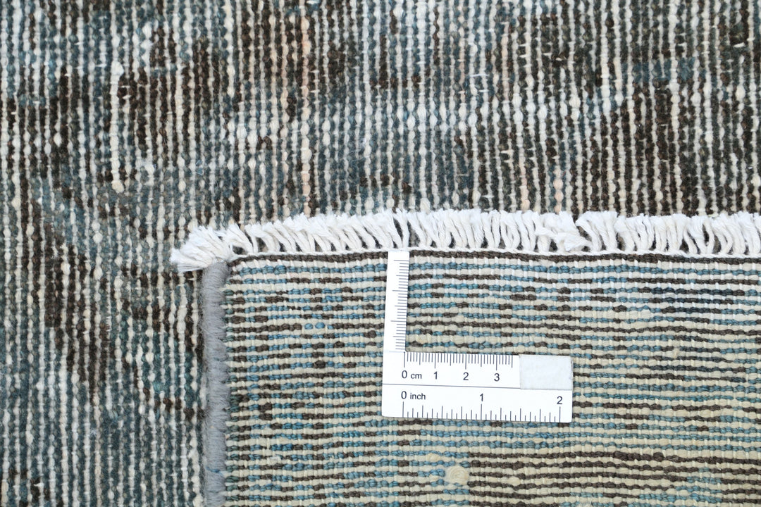 Hand Knotted Vintage Distressed Persian Kashan Wool Rug 7' 3" x 11' 2" - No. AT78922