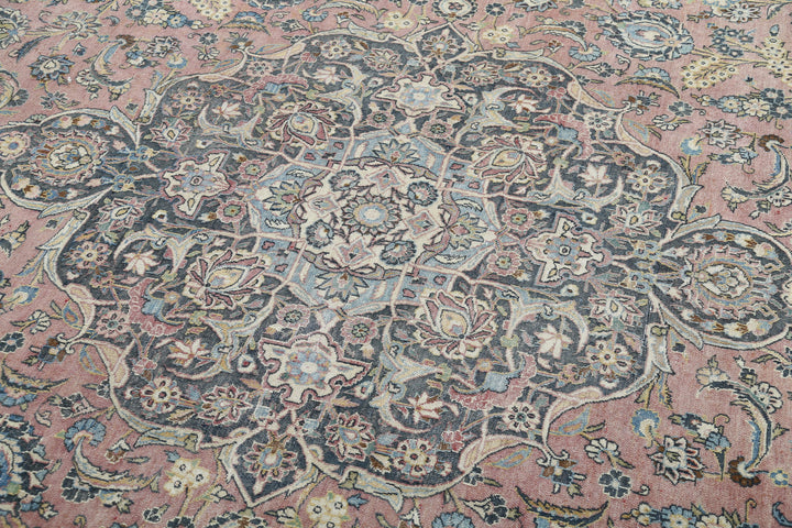 Hand Knotted Vintage Persian Kashan Wool Rug 11' 10" x 17' 3" - No. AT28225